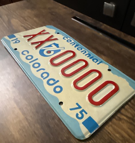 1975 1976 Colorado Sample License Plate Sign Original Bicentennial Excellent NOS - Afbeelding 5 van 10