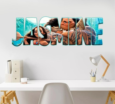 #ad Moana PERSONALIZED Decal WALL STICKER Decor Art Mural Kids Disney Princess $23.99