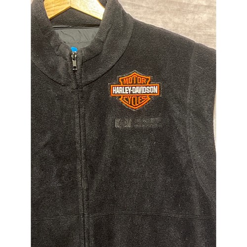 Harley-Davidson and Hewlett Packard Branded Black Fleece Vest size L - Picture 2 of 4