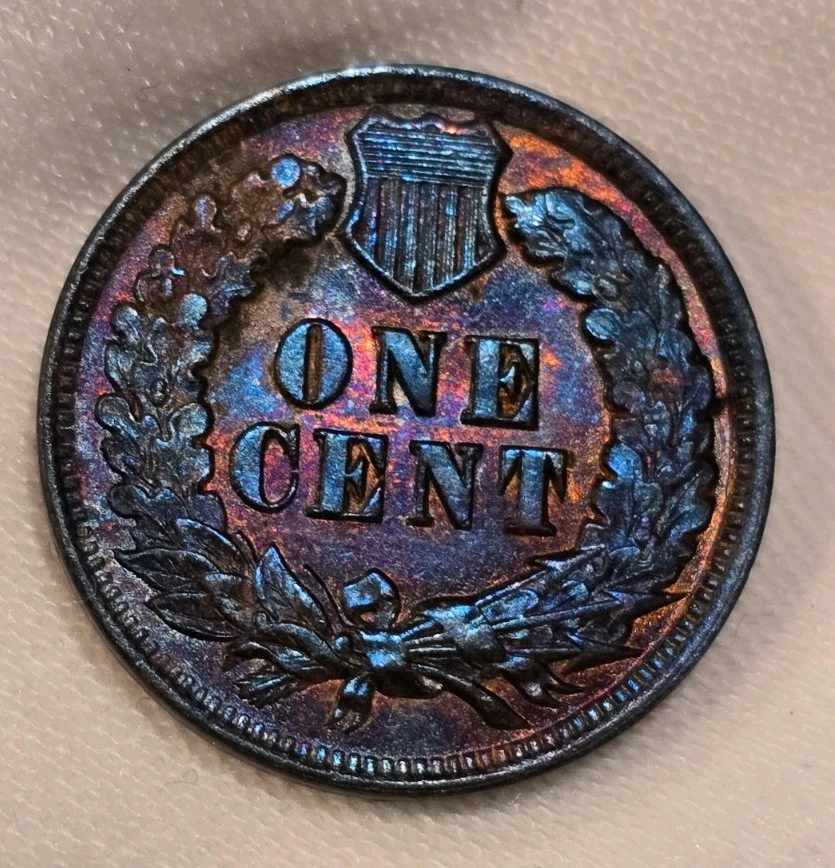 1902 Indian Head Cent, Blue Toned Specimen, Well Struck, BU - Image 4 of 4