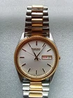 Vintage Seiko President 7N43-8111 Two Tone Men's Quartz Day Date Watch 36mm
