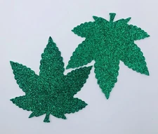 Pair Of Weed Nipple Pasties Cannabis Raunchy Sexy Cover Breast (2 Count)
