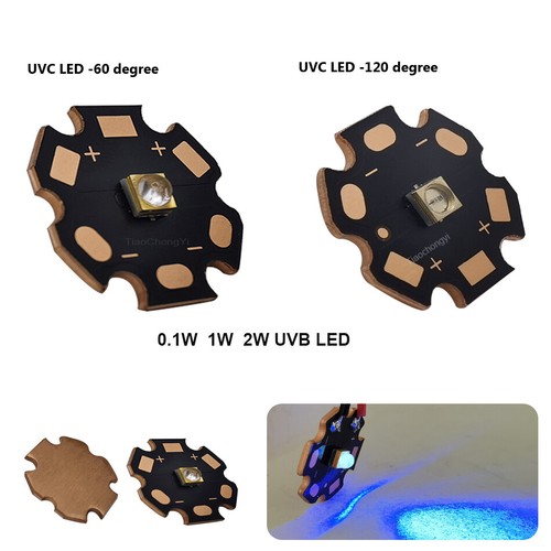 0,1W 2W 340nm UVB LED 3838 4-5V 335-345nm Ultraviolette LED Lampe mit Kupfer PCB - Bild 1 von 11