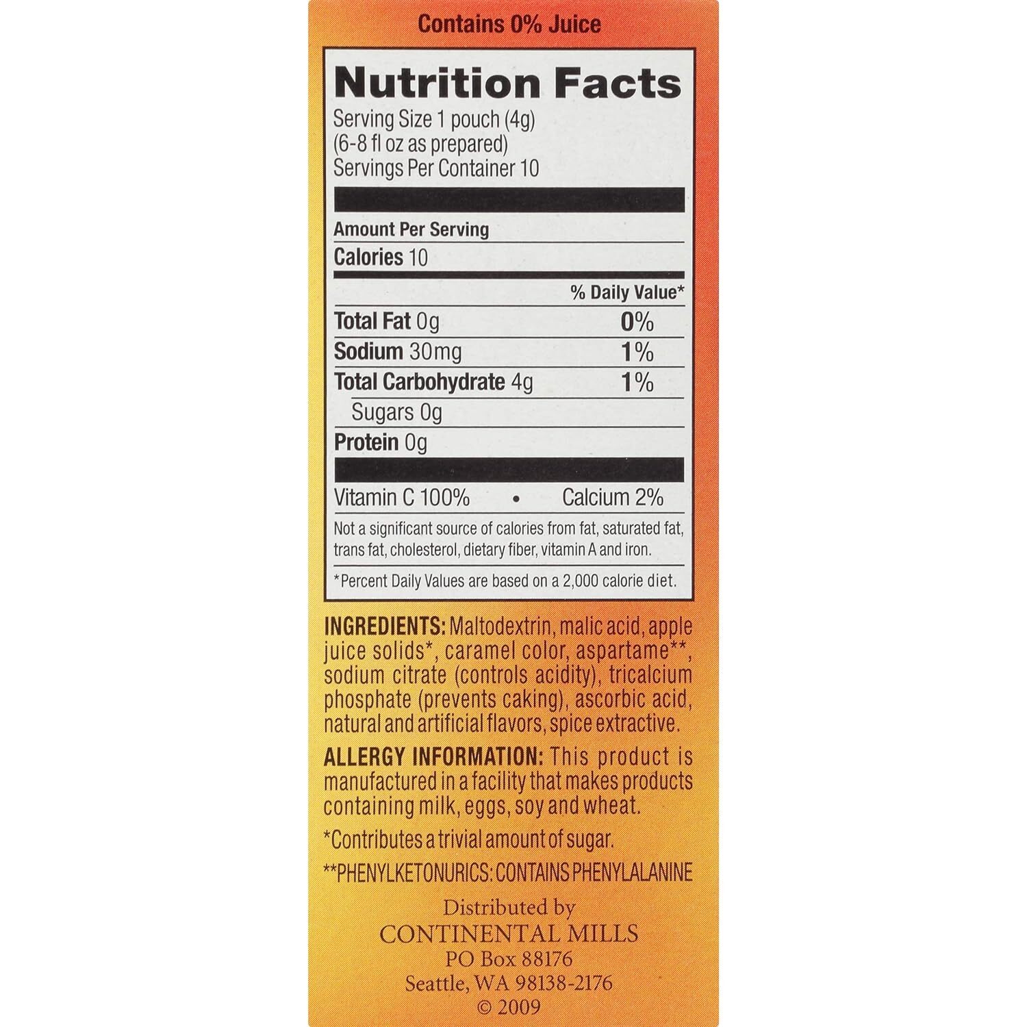 Alpine SugarFree Spiced Apple Cider Mix (Pack of 2) Instant Drink Mix