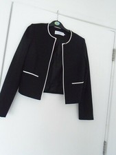 John Lewis Size 10 Black And Cream Trim Jacket