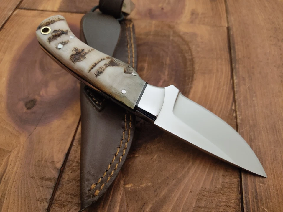 Cuchillo de caza de supervivencia de camping de acero inoxidable 440c hecho a mano personalizado hoja fija Foto 3 de 4