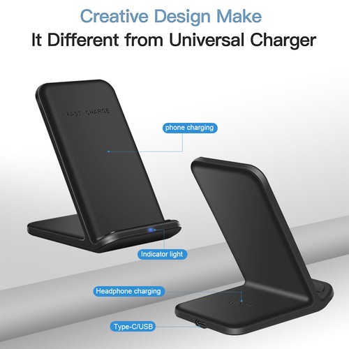 2In1 Fast Wireless Charger Station For Samsung S21 S20 Note 20/10 Galaxy Buds - Picture 6 of 9