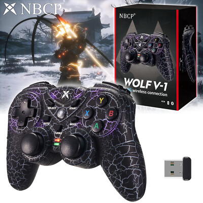 NBCP USB 2.4G  Wireless PC Controller Gamepad Double vibration with RGB Lights