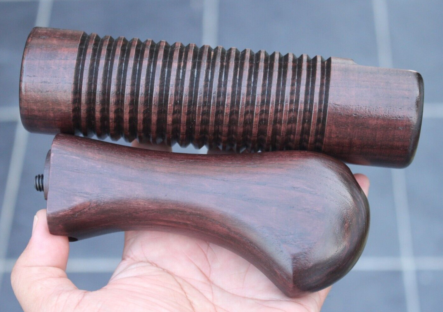 CUSTOM MOSSBERG 590 SHOCKWAVE 12 GA FOREND & STOCK WOOD FURNITURE LOOK OLD VTG