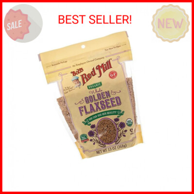 Bob's Red Mill Resealable Organic Whole Golden Flaxseed, 13 Ounce (Pack of 1)