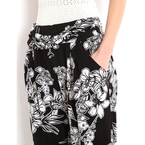 PANTALON carot fluide motif fleurs bicolore noir et blanc MORGAN taille M |  eBay