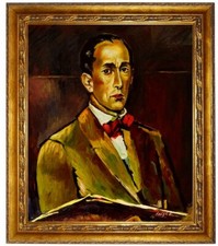 Ölbild Anton Faistauer Selbstportrait Ölgemälde HANDGEMALT, Oelbild 50x60cm