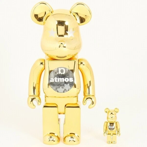 Medicom Toys MEDICOM TOY atmos Atmos Gold Chrome 100 400 Set Bearbrick Go