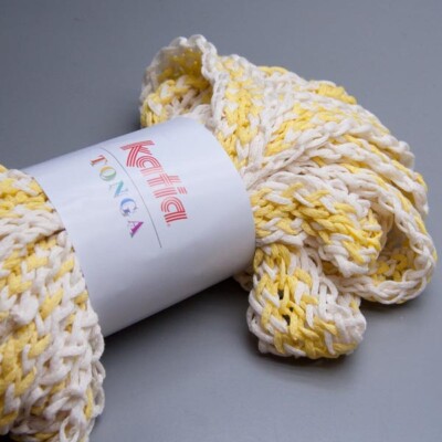 Katia Tonga 302 yellow-white 100g Wolle