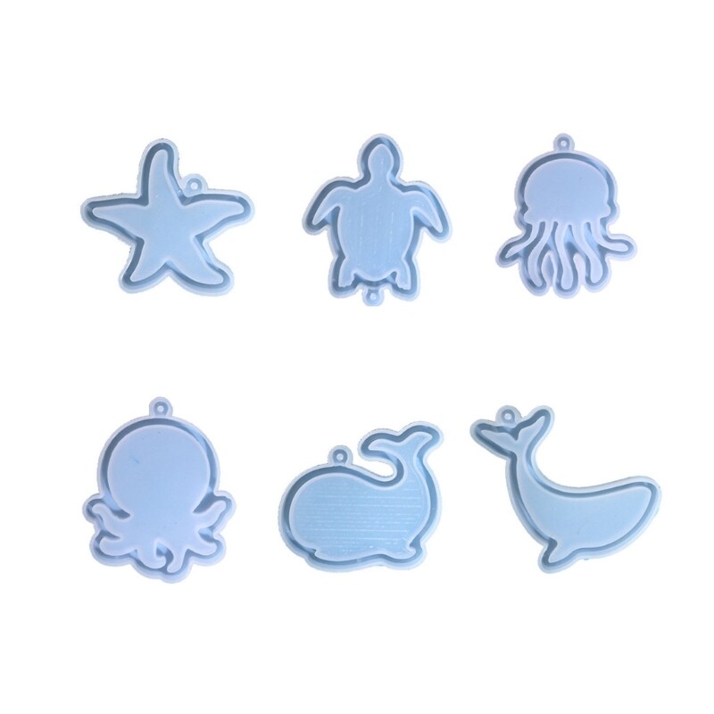 3D Marine Animals Resin Mold Handmade Pendant Silicone Mold Non-stick