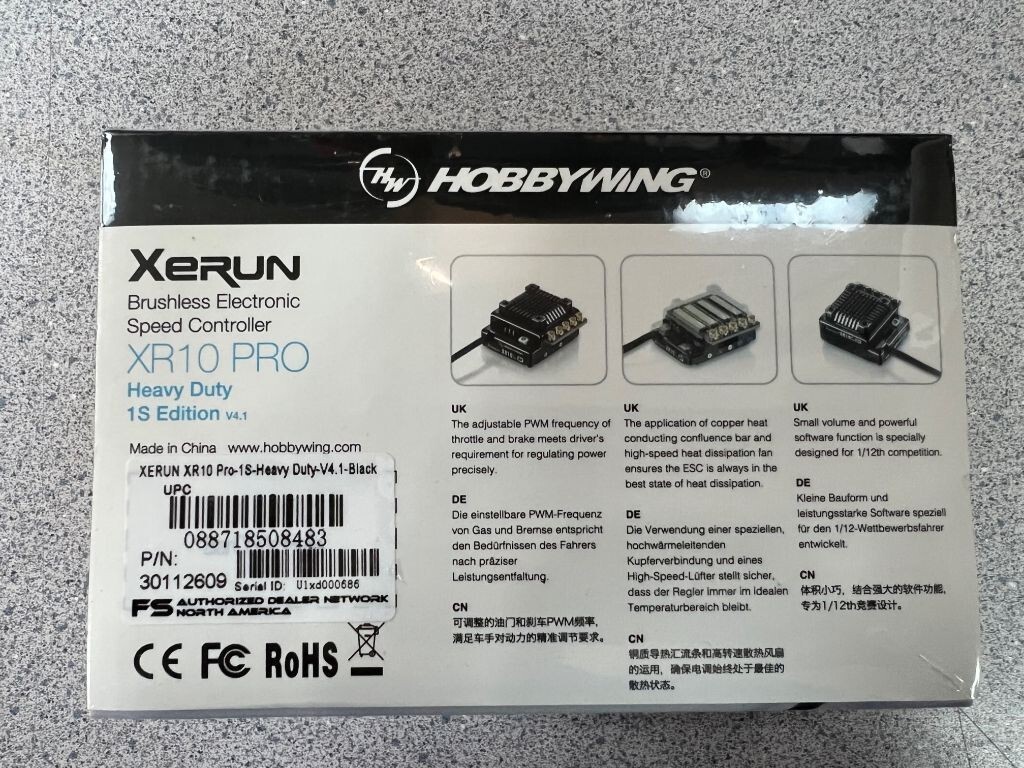 Hobbywing Xerun XR10 Pro 1S HD 1/12 Sensored Brushless ESC