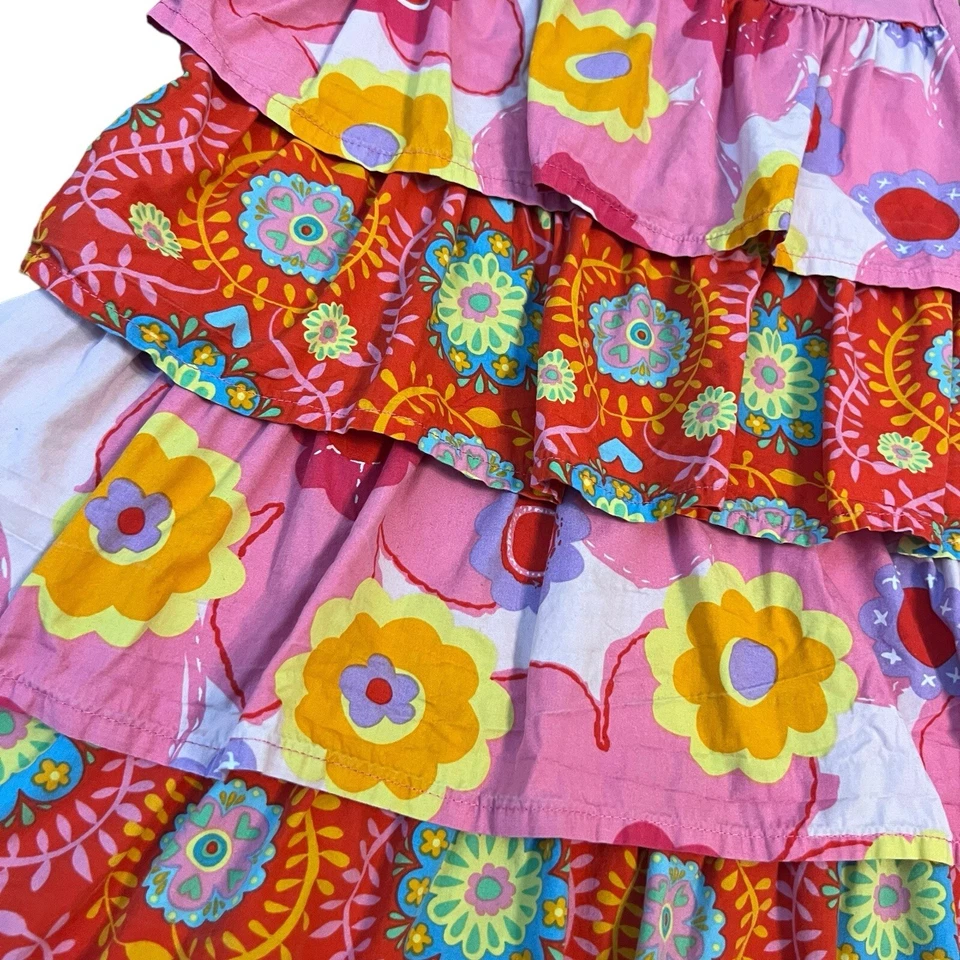 Hanna Andersson Tiered Floral Print Short Sleeve Top 6-8 Years - Image 2 of 4