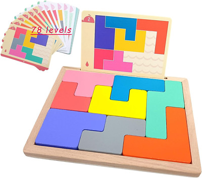Dementia Activities for Seniors,Wooden Puzzles Gifts,Geometric Cognitive Product