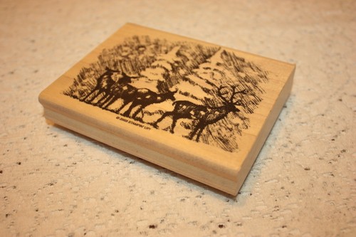 2003 Stampin Up Beautiful Season Snowman and Deer Wooden Stamps VGUC - Picture 3 of 8