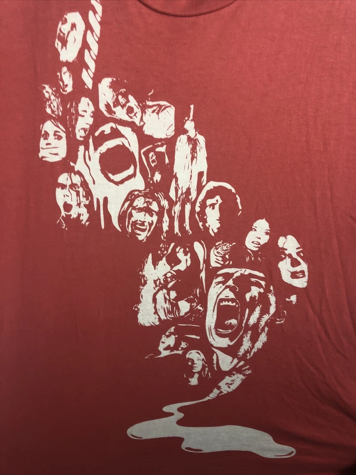 Camiseta Fresh Jive Vintage Gráfica Caras Naranja - Se Ajusta a Hombre Pequeña/Mediana Foto 2 de 4