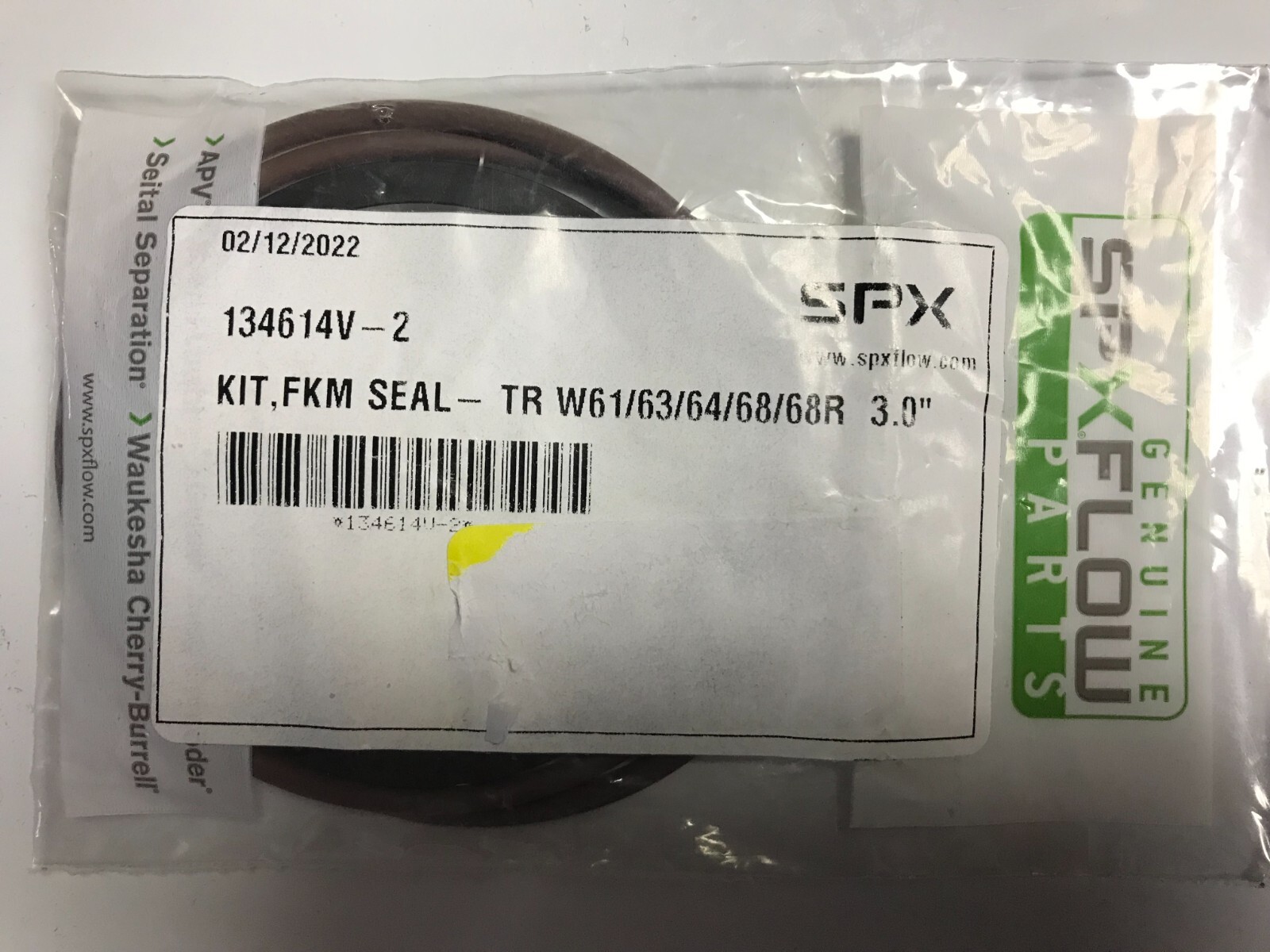 Waukesha cherry Burrell SPX, 3" Valve seal kit, w61/63/64/68/68R, FKM