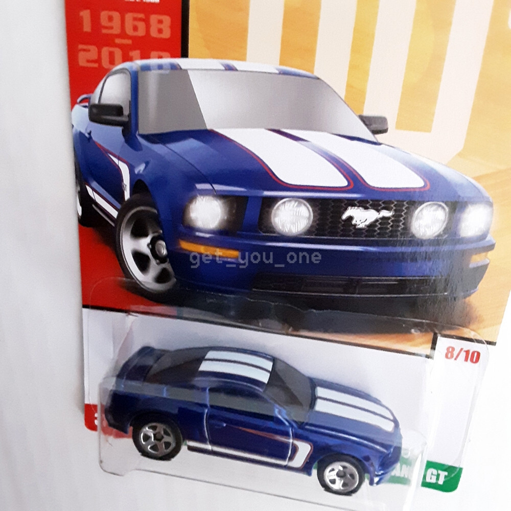 NEW Hot Wheels FORD MUSTANG GT Blue 00s 50th Anniversary Car #8/10