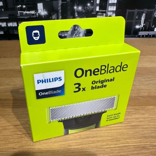 Lames de remplacement Philips OneBlade rasoir garniture 3 x pack 100 % d'origine - Photo 1/8