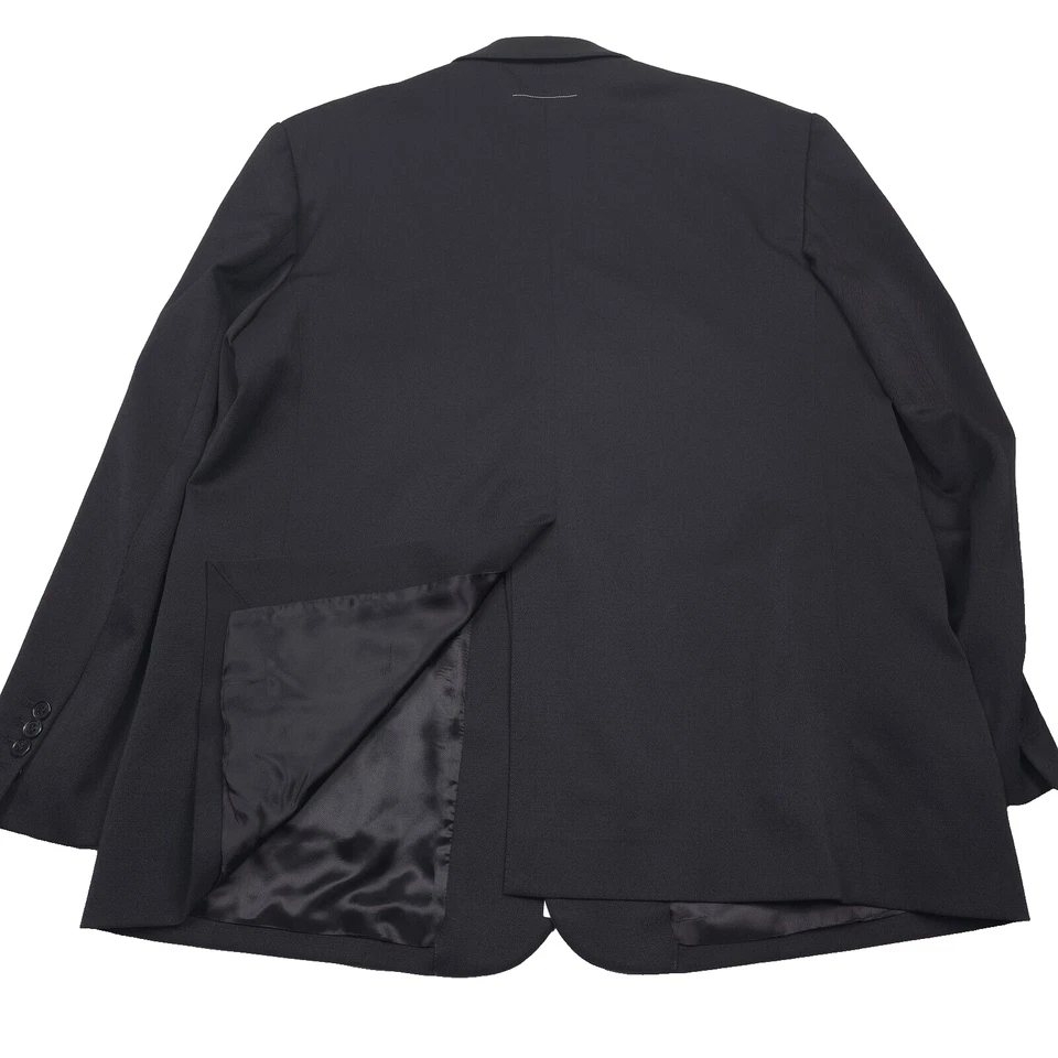 $1295 MM6 Maison Margiela Negro Sarga Traje Chaqueta De Gran Tamaño Para Hombres Talla Italia 48 Foto 2 de 4