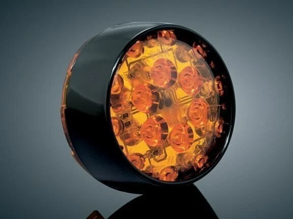 Kuryakyn - 5455 - Светодиодные передние вставки указателей поворота - пулевой стиль - глянцевый черный ободок - Изображение 2 из 3