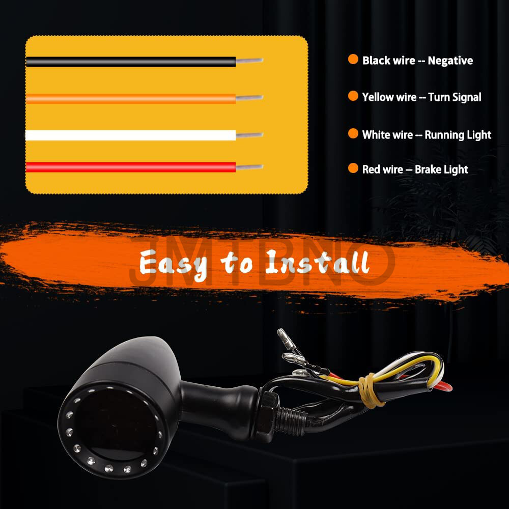 FATECIM Bullet Motorcycle LED Rear Turn Signals, Motorcycle Duolamp
