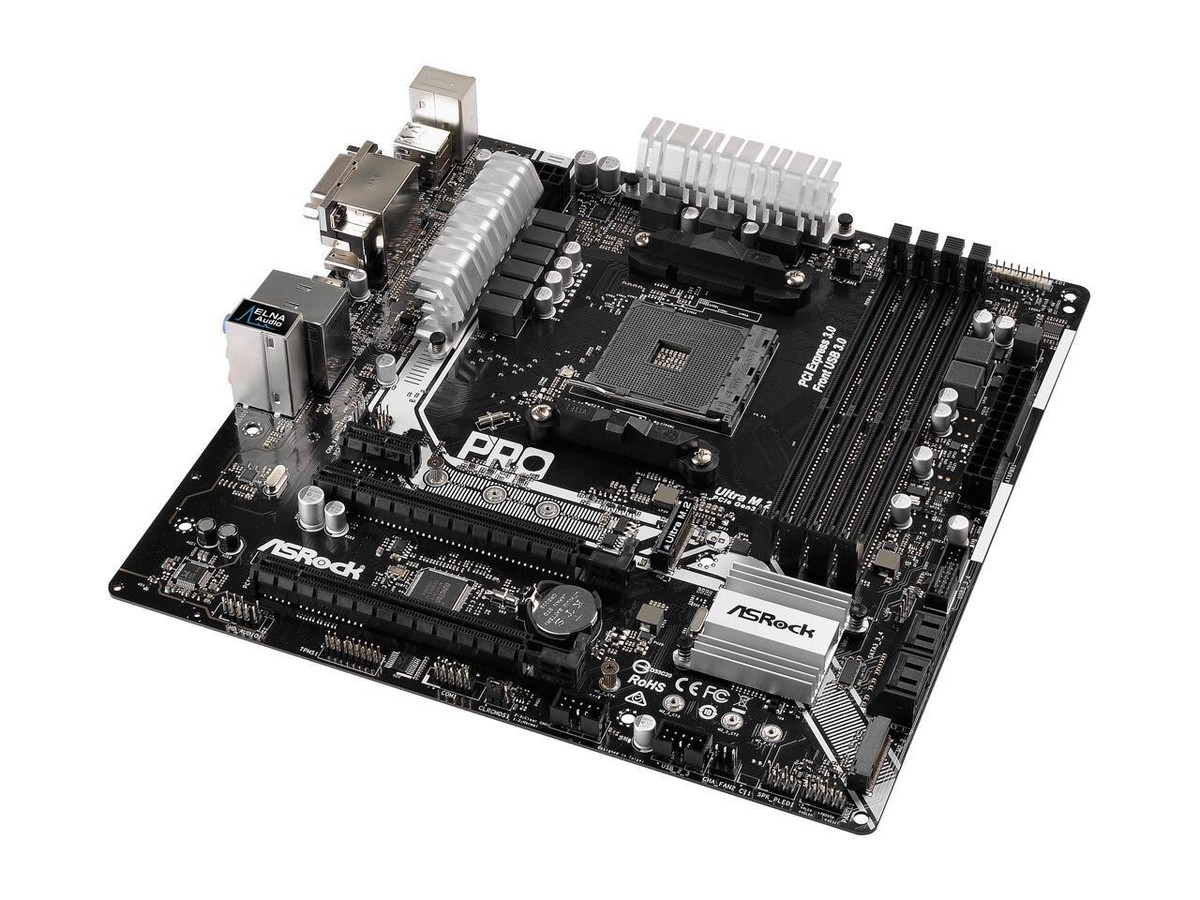 CPU ASRock AB350 Pro4+AMD Ryzen 3 2200G Used - Very Good: ASRock AB350 Pro4 AM4 ATX AMD Motherboard