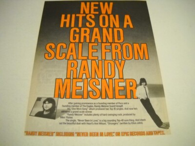 RANDY MEISNER New Hits On A Grand Scale original 1982 Promo Poster Ad