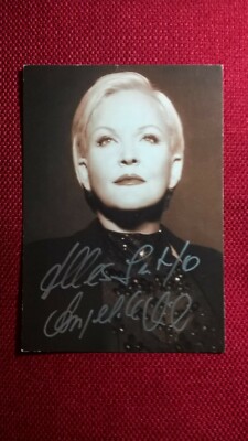 Original Autograph by Angelika Milster, Colour Picture Card, 18 x 12.5 cm