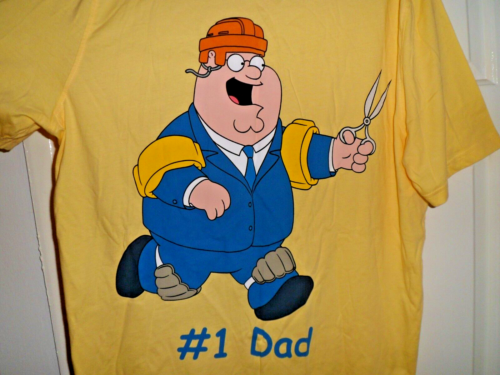 Family Guy T-Shirt “#1 Dad” Yellow Men's XL Size (George 2012) Father’s Day Gift - Picture 5 of 18