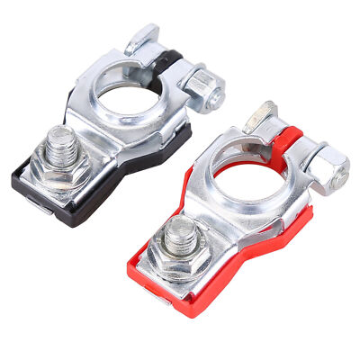 HiSport Copper Battery Terminal Clamps - Positive & Negative Set For Car, Truck, RV - 8mm Screw