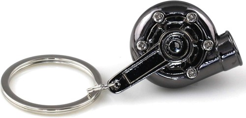TURBO KEYCHAIN Turbocharger Blow into spinning Turbine Key Chain - GUNMETAL USA - Picture 5 of 7