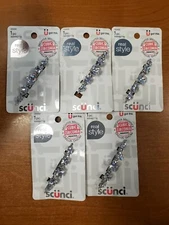 5 Pk: Scunci Cubic Zirconia Princess Prong Hair Barrettes Silver (4506) R7P7b