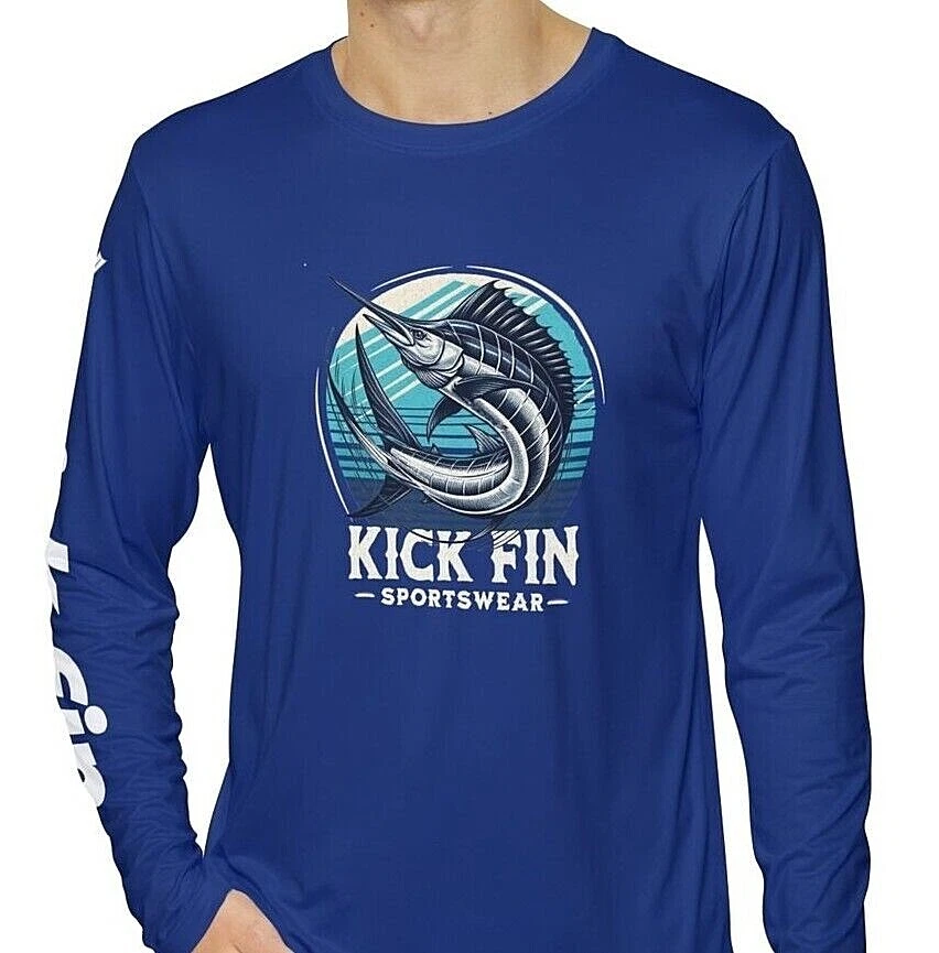 Kick Fin Sportswear Lightweight Moisture Wicking Long Sleeve Fishing T-Shirt