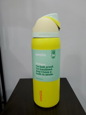 Owala FreeSip Stainless Steel Water Bottle / 32oz / Color: Lemon