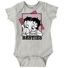 Retro Cartoon Betty Boop and Pudgy Besties Baby Girls Infant Romper Newborn
