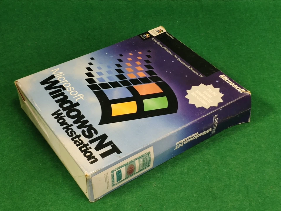 MICROSOFT WINDOWS NT WORKSTATION BIG BOX SOFTWARE FLOPPY CD RETRO PC VINTAGE WIN - Imagen 4 de 4