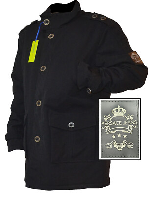 NWT Versace Jeans by Gianni Versace Jacket Zipper Button Down Stand Collar Coat