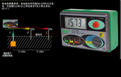HOT DY4100 Digital Earth Ground Resistance Tester Meter Testing Meters