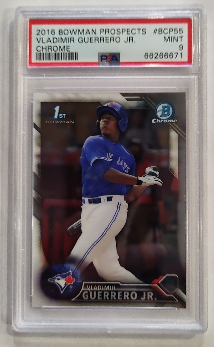 2016 Bowman Chrome Prospects Vladimir Guerrero Jr RC #BCP55, PSA 9 MINT