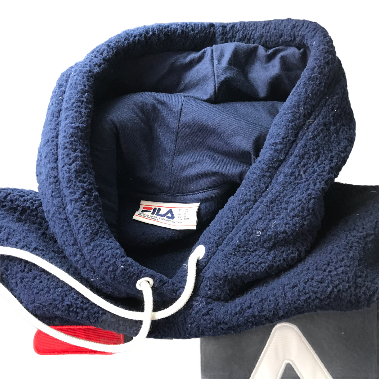 Felpa FILA blu taglia donna media con cappuccio felpa pile foderata spessa