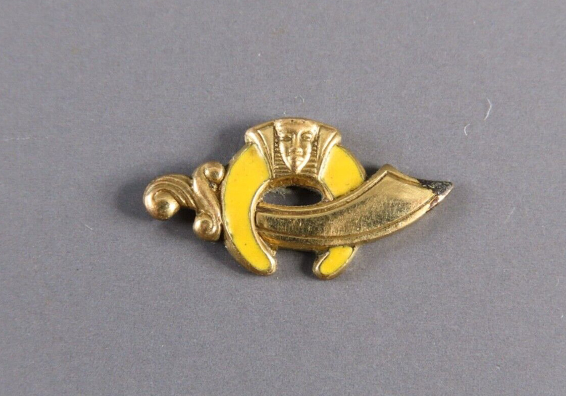 VTG 12K GF Yellow Gold Filled SHRINERS LAPEL PIN TIE TACK Yellow Enamel SWORD