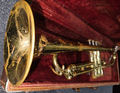 Getzen Elkhorn trumpet with case/mouthpiece. USA. Good playing condition. - Picture 8 of 13