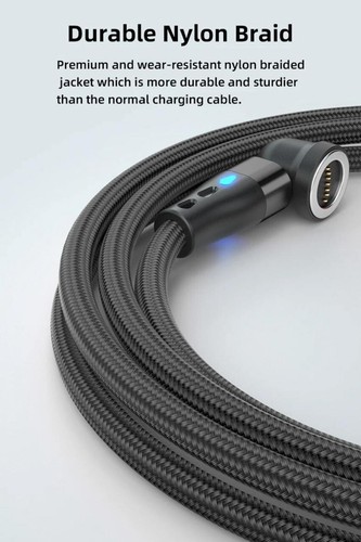 540° 3-in-1 Magnetic USB Charging Cable 3A Fast Charger Type-C Micro USB Tips - Photo 17 sur 25