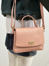 Tommy Hilfiger Womens bag pink pale Satchel Crossbody Rose Gold Handle Purse new