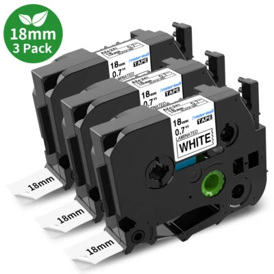 3x Schriftband TZe-241 18mm Kompatibel für Brother P-Touch PT-2430PC D400VP D600